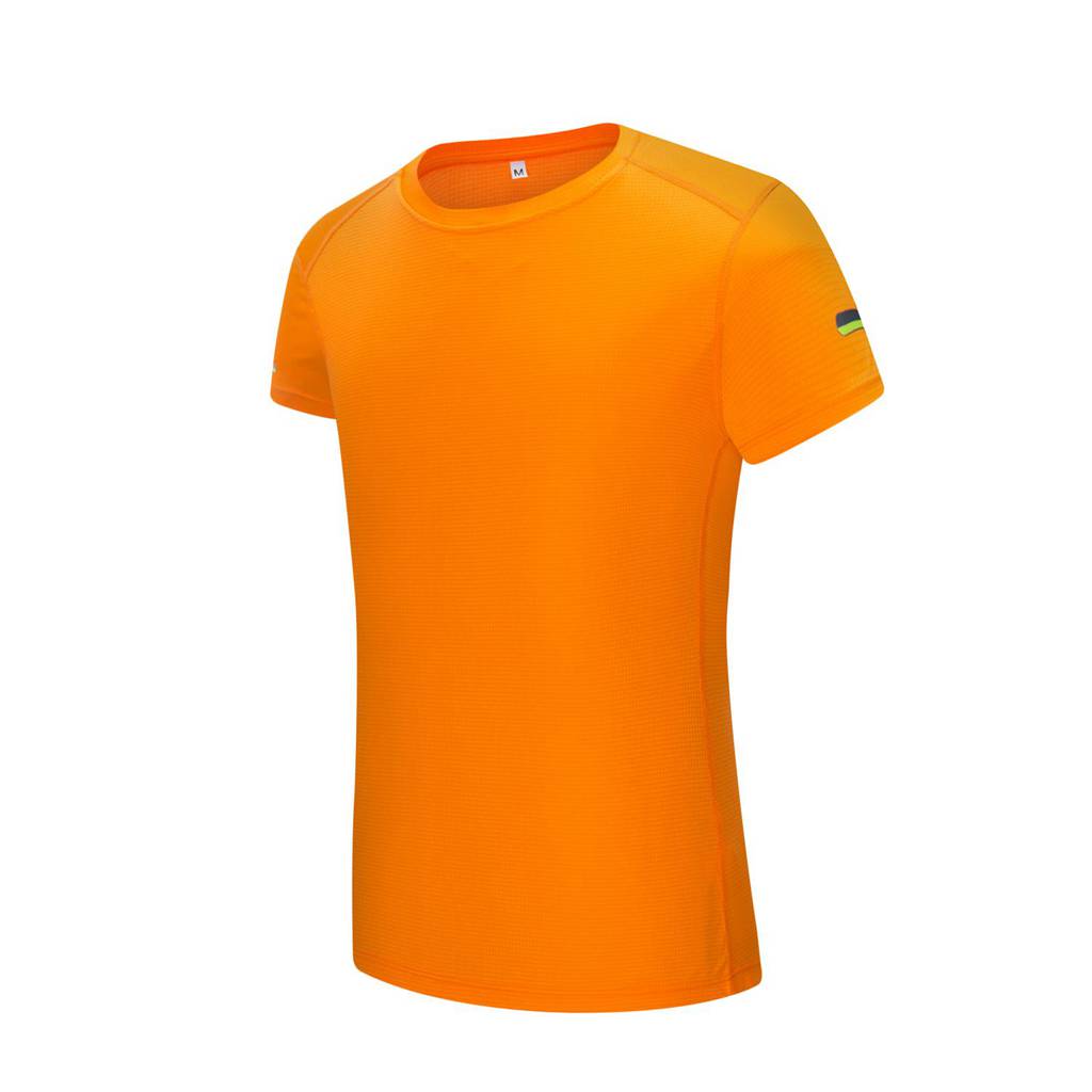 女装 2020新款春夏季潮流时尚运动橘色圆领短袖T恤