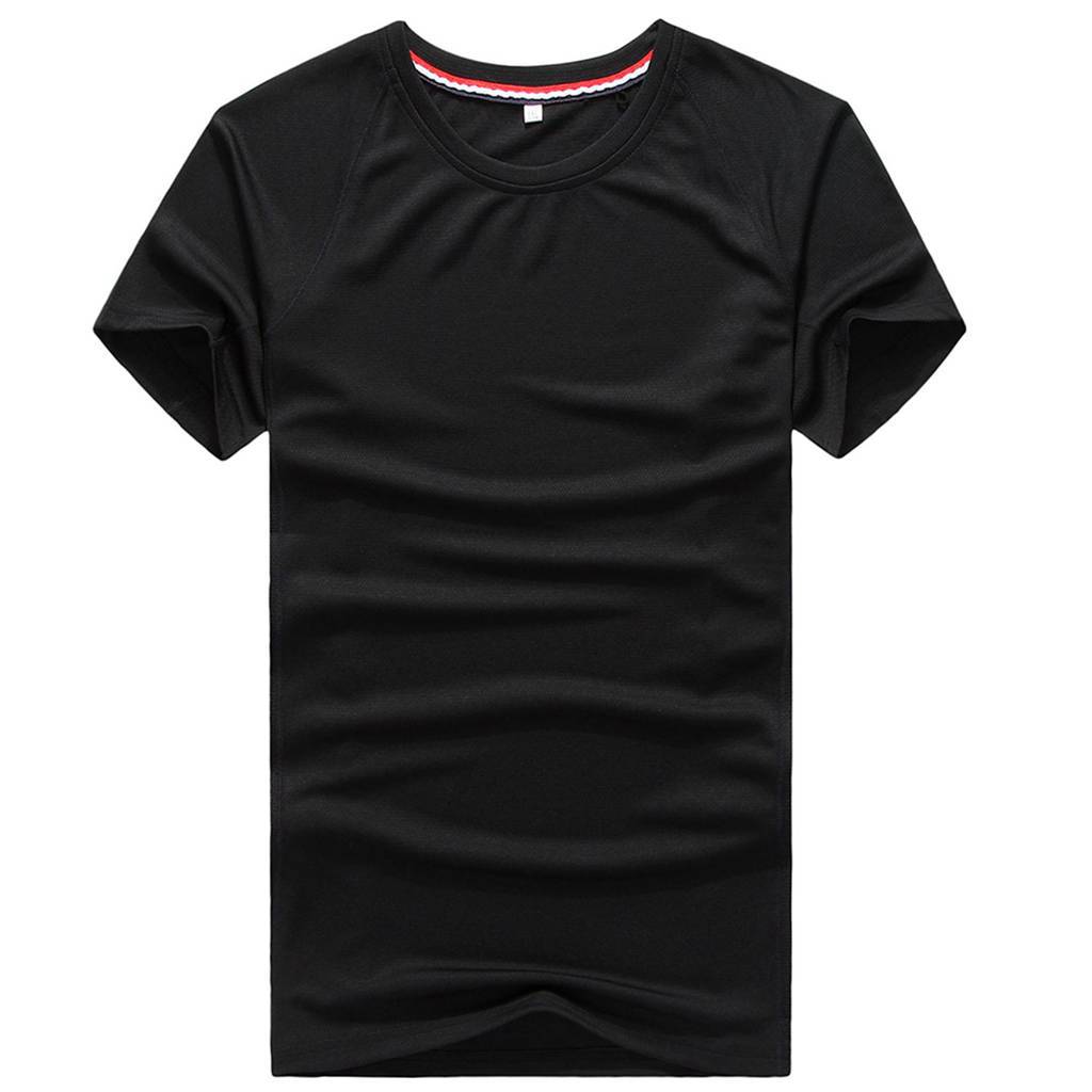 春夏折扣新品短袖T恤修身圆领套头上衣-平铺效果图