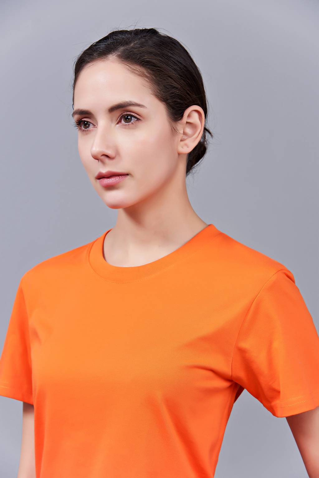 亲子装母女母子一家三口四口全家装情侣装短袖t恤(橘色)